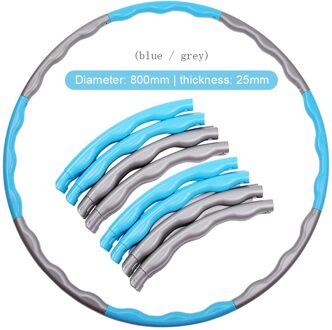 80Cm Fitness Sport Hoop Verwijderbare 8 Sectie Foam Hoepel Gym Body Building Dunne Taille Fitness Cirkel Indoor Apparatuur Blauw