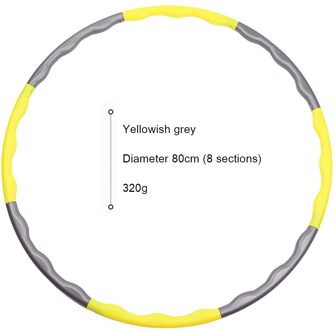 80Cm Fitness Sport Hoop Verwijderbare 8 Sectie Foam Hoepel Gym Body Building Dunne Taille Fitness Cirkel Indoor Apparatuur geel