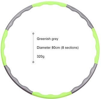 80Cm Fitness Sport Hoop Verwijderbare 8 Sectie Foam Hoepel Gym Body Building Dunne Taille Fitness Cirkel Indoor Apparatuur groen