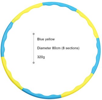 80Cm Fitness Sport Hoop Verwijderbare 8 Sectie Foam Hoepel Gym Body Building Dunne Taille Fitness Cirkel Indoor Apparatuur lucht blauw