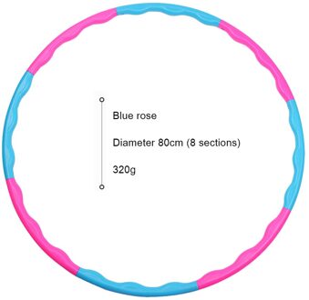80Cm Fitness Sport Hoop Verwijderbare 8 Sectie Foam Hoepel Gym Body Building Dunne Taille Fitness Cirkel Indoor Apparatuur Roze