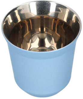 80Ml/160Ml 304 Rvs Coffee Cup Double Wall Cup Geïsoleerde Capsule Cup Melk Mok Voor Thuis winkel Drinkware Espresso Cups licht blauw 80ml
