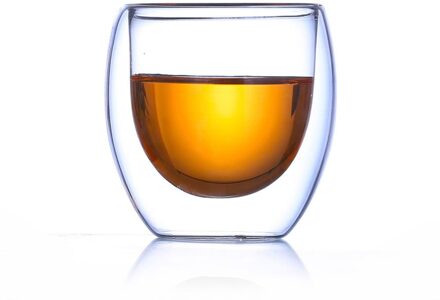 80Ml Dubbelwandige Glazen Cup Voor Thee Melk Espresso Koffie Beker Bier Whiskey Mok Hittebestendig Drinkware