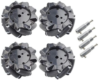 80Mm Omni Mecanum Wiel Met 4/6Mm Tt Hubs Voor Arduino Raspberry Pi Diy Stem Robot Auto chassis Speelgoed Onderdelen 80MM D4mm