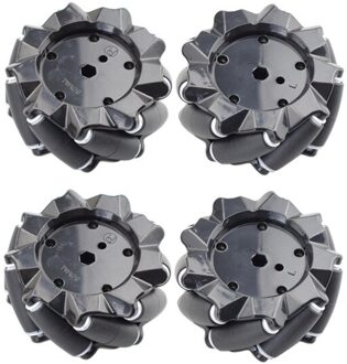 80Mm Omni Mecanum Wiel Met 4/6Mm Tt Hubs Voor Arduino Raspberry Pi Diy Stem Robot Auto chassis Speelgoed Onderdelen 80MM nee Coupling