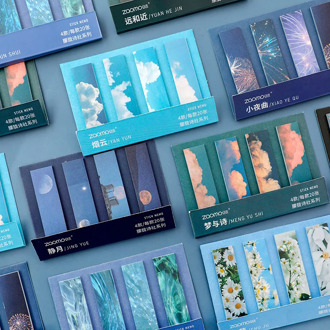 80pc/pack Misty Poetry Society Series Ins Mini Sticky Notes Page Flags Index Tabs Diy Memo Pad School Office Supplies Stationery