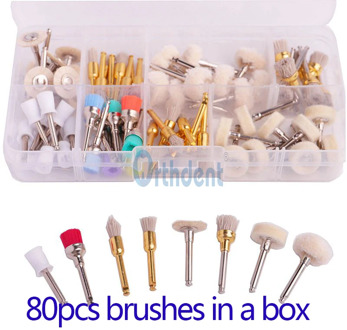 80pcs/Box 100% Brand New And High Quality Dental Prophy Cup Brush Rubber Alumina Nylon Cotton Wool Felting