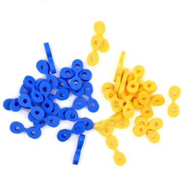 80Pcs Dental product Rubber Fixing Wedges Matrix Matrices Dam Composite Lab Dental Material Blue/Yellow