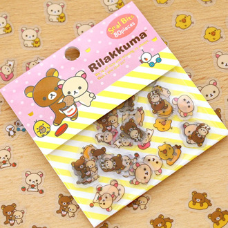 80pcs/lot Mini Cartoon Rilakkuma Stickers Scrapbooking Diy Cute Lovely Transparent PVC Bear Sticker for Diaries School Student