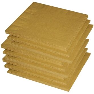 80x Gouden servetten 33x33 cm - Feestservetten Goudkleurig