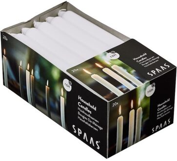 80x Witte huishoudkaarsen 18 cm 6 branduren - Geurloze kaarsen - Dinerkaarsen/tafelkaarsen/kandelaarkaarsen