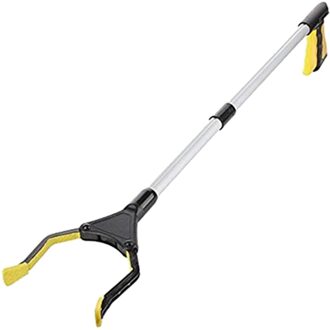 81Cm Opvouwbare Vuilnis Pick Up Tool Grabber Reacher Stok Bereiken Grijpen Vouwen Prullenbak Nest Grabber Reacher Verlengen geel