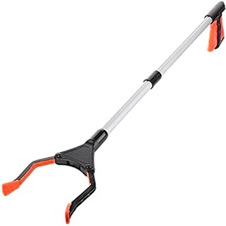 81Cm Opvouwbare Vuilnis Pick Up Tool Grabber Reacher Stok Bereiken Grijpen Vouwen Prullenbak Nest Grabber Reacher Verlengen oranje
