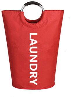82L Grote Wasmand Inklapbare Stof Wasmand, Opvouwbare Kleding Tas Handvatten Reizen Badkamer Vouwen Wassen Bin rood
