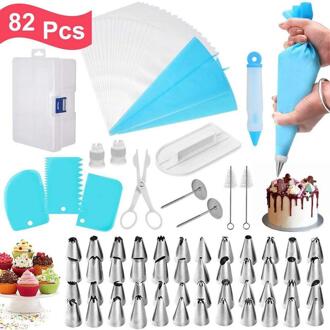 82Pcs Cake Decorating Kit Set Gereedschap Piping Tips Gebak Icing Zakken Nozzles Thuis Keuken Taart Tools