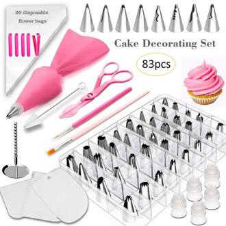 83 Stks/set Cake Nozzles Set Diy Icing Bakken Gereedschap Rvs Cake Decor Piping Nozzle Set Decor Kit Cake accessoires