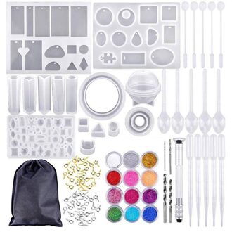 83 Stuks Van Diy Crystal Epoxy Lijm Kit Bangle Hanger Sieraden Handgemaakte Siliconen Mal Set Thuis Diy Kristal Tuin