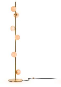 84.6 Vloerlamp - Roze - Messing base Wit