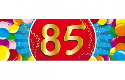85 jaar leeftijd sticker 19 x 6 cm - 85 jaar verjaardag/jubileum versiering
