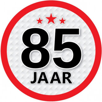 85 jaar leeftijd sticker - rond - Dia 15 cm - 85 jaar verjaardag/jubileum/leeftijd versiering
