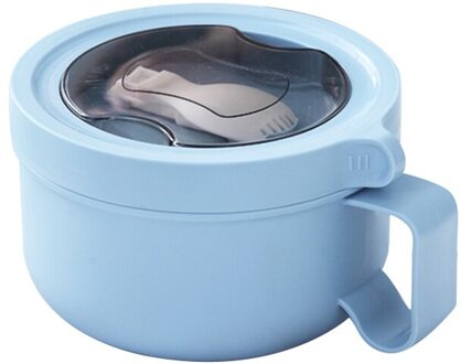 850Ml Rvs Lunch Box Met Deksel Lepel Draagbare Lekvrije Isolatie Bento Box Met Handvat Voedsel Opslag container blauw