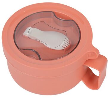 850Ml Rvs Lunch Box Met Deksel Lepel Draagbare Lekvrije Isolatie Bento Box Met Handvat Voedsel Opslag container oranje