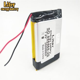 855568-2S 7.4V 3500mAh Lithium polymer Battery with Protection Board For Bluetooth stereo PDA DVD GPS 175570 2stk