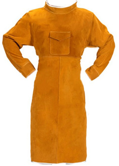 85CM Welding Apron with Sleeves, Leather Welder Apron, Cowhide Leather and Refractory Welding with Adjustable Size