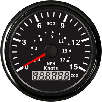 85Mm Gps Snelheidsmeter 0-17 Mph 15 Knopen Boot Auto Gauge 9-32V Voor Marine motorfiets Met Rode Backlight BN