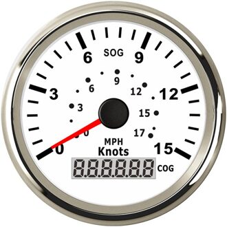 85Mm Gps Snelheidsmeter 0-17 Mph 15 Knopen Boot Auto Gauge 9-32V Voor Marine motorfiets Met Rode Backlight WS