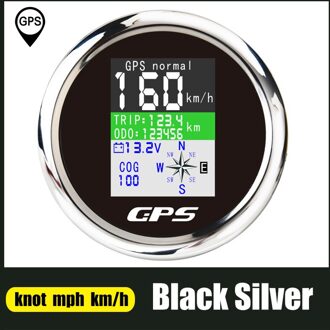 85Mm Gps Snelheidsmeter Voor Boot Auto Motorjacht Met Gps Antenne Tft-scherm Waterdichte Kilometerteller Verstelbare Trip Odo Cog voltmeter BS