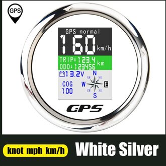 85Mm Gps Snelheidsmeter Voor Boot Auto Motorjacht Met Gps Antenne Tft-scherm Waterdichte Kilometerteller Verstelbare Trip Odo Cog voltmeter WS