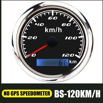 85Mm Snelheidsmeter Kilometerteller 60 Km/h 120 Km/h 200 Km/h Snelheid Gauge Zonder Gps Antenne Voor Marine Boot Auto Atv truck Rode Backlight nee GPS-BS120KMH