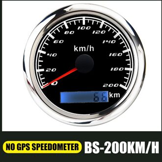 85Mm Snelheidsmeter Kilometerteller 60 Km/h 120 Km/h 200 Km/h Snelheid Gauge Zonder Gps Antenne Voor Marine Boot Auto Atv truck Rode Backlight nee GPS-BS200KMH