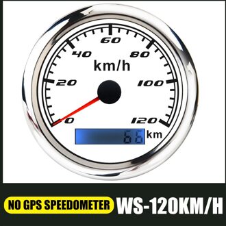 85Mm Snelheidsmeter Kilometerteller 60 Km/h 120 Km/h 200 Km/h Snelheid Gauge Zonder Gps Antenne Voor Marine Boot Auto Atv truck Rode Backlight nee GPS-WS120KMH