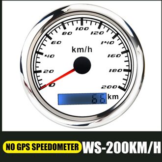 85Mm Snelheidsmeter Kilometerteller 60 Km/h 120 Km/h 200 Km/h Snelheid Gauge Zonder Gps Antenne Voor Marine Boot Auto Atv truck Rode Backlight nee GPS-WS200KMH