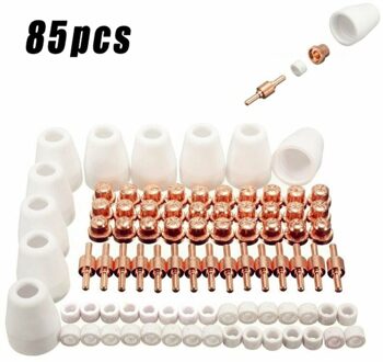 85Pcs Lastoorts Tips Elektrode Shield Cups Air Plasma Snijden Tips Set Wervelende Ringen Voor LG-40 PT-31 Verbruiksartikelen