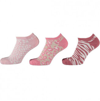 866 3pack sneakersocks ANIMAL - maat 35-38 Roze