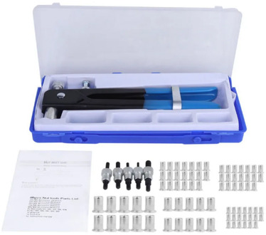 86pcs Blind Rivet Guns Heavy Nut Threaded Insert Hand Riveting Kit M3-M8 Rivet Nuts Nail Guns Household Repair Tools