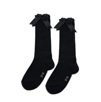 876-2 knee socks BLACK Zwart - 16-18
