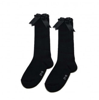 876-2 knee socks BLACK Zwart - 19-22