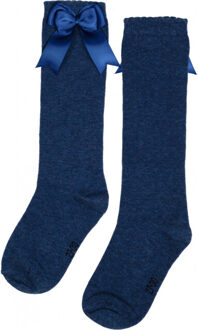 876-2 knee socks BLUE Indigoblauw - 19-22