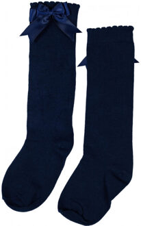 876-2 knee socks NAVY Blauw - 13-15