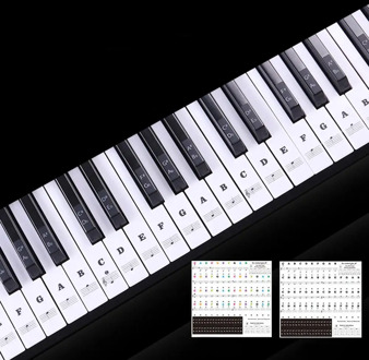 88 Keys Transparent Piano Keyboard Name Stickers 54/61/88 Key Electronic Keyboard Piano Sticker Stave Note Music Decal Label
