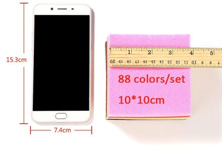 88 kleuren Vilt Stof Geweven Vilt 1mm Dikte 88 Sheets/pack Naaien Materiaal Voor DIY Naald craft Naaien Speelgoed Voor Meisjes 10X10CM