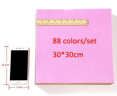 88 kleuren Vilt Stof Geweven Vilt 1mm Dikte 88 Sheets/pack Naaien Materiaal Voor DIY Naald craft Naaien Speelgoed Voor Meisjes 30X30CM