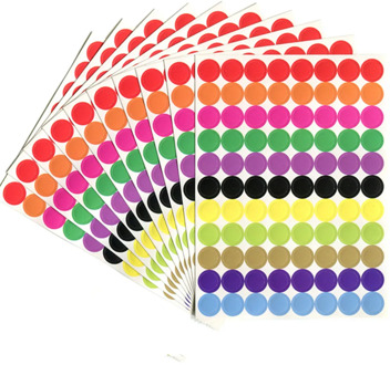 880Pcs/10 Sheet Round Spot Circles Sealing Stiker Removable Coding Label Dot Stickers for DIY Scrapbooking Crafts Making Notes