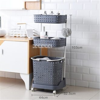 8810 Plastic Wasmand Super Dragende Vuile Kleren Mand Multi Layer Mbined Type Speelgoed Opslag Mand Met Katrol F