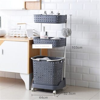 8810 Plastic Wasmand Super Dragende Vuile Kleren Mand Multi Layer Mbined Type Speelgoed Opslag Mand Met Katrol F