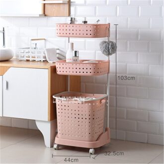 8810 Plastic Wasmand Super Dragende Vuile Kleren Mand Multi Layer Mbined Type Speelgoed Opslag Mand Met Katrol